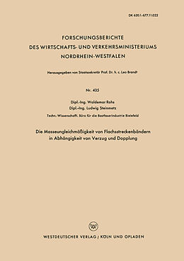 E-Book (pdf) Die Masseungleichmäßigkeit von Flachsstreckenbändern in Abhängigkeit von Verzug und Dopplung von Waldemar Rohs