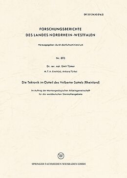 E-Book (pdf) Die Tektonik im Ostteil des Velberter Sattels (Rheinland) von Ümit Tümer