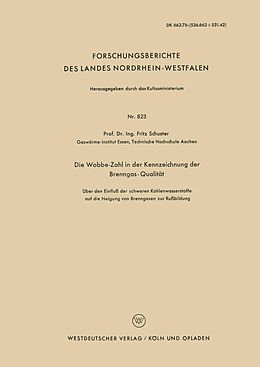 E-Book (pdf) Die Wobbe-Zahl in der Kennzeichnung der Brenngas-Qualität von Fritz Schuster
