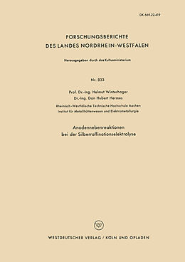 E-Book (pdf) Anodennebenreaktionen bei der Silberraffinationselektrolyse von Helmut Winterhager