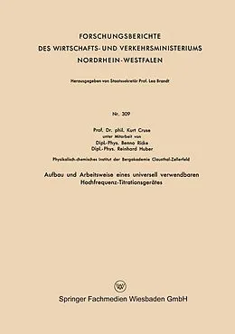 E-Book (pdf) Aufbau und Arbeitsweise eines universell verwendbaren Hochfrequenz-Titrationsgerätes von Kurt Cruse