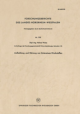 E-Book (pdf) Aufkohlung und Härtung von Sintereisen-Werkstoffen von Helmut Weiss