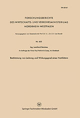 E-Book (pdf) Bestimmung von Leistung und Wirkungsgrad eines Ventilators von Leonhard Bommes