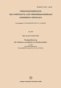 E-Book (pdf) Druckgasfeuerung Ein Verfahren zum Betrieb von Gasfeuerstätten von Hans Joachim Koch