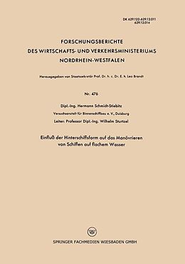 E-Book (pdf) Einfluß der Hinterschiffsform auf das Manövrieren von Schiffen auf flachem Wasser von Hermann Schmidt-Stiebitz