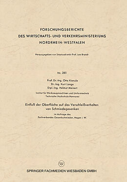 E-Book (pdf) Einfluß der Oberfläche auf das Verschleißverhalten von Schmiedegesenken von Otto Kienzle