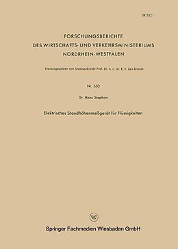E-Book (pdf) Elektrisches Standhöhenmeßgerät für Flüssigkeiten von Hans Stephan