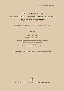 E-Book (pdf) Entwicklung und Eichung von Staubentnahmesonden von Rolf Ibing