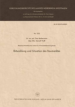 E-Book (pdf) Entwicklung und Situation des Baumarktes von Theo Beckermann