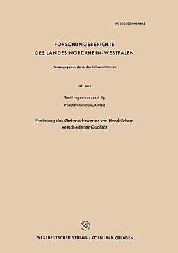 E-Book (pdf) Ermittlung des Gebrauchswertes von Handtüchern verschiedener Qualität von Josef Ilg