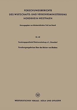 E-Book (pdf) Forschungsergebnisse über das Beizen von Blechen von Forschungsgesellschaft Blechverarbeitung, Düsseldorf