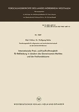 E-Book (pdf) Internationaler Preis- und Kaufkraftvergleich für Bekleidung in Ländern des Gemeinsamen Marktes und der Freihandelszone von Wolfgang Rothe