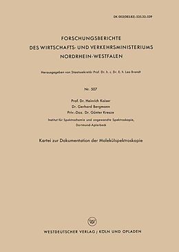 E-Book (pdf) Kartei zur Dokumentation der Molekülspektroskopie von Heinrich Kaiser