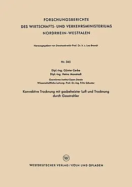 E-Book (pdf) Konvektive Trocknung mit gasbeheizter Luft und Trocknung durch Gasstrahler von Günter Cerbe