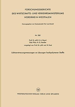 E-Book (pdf) Lichtzerstreuungsmessungen an Lösungen hochpolymerer Stoffe von Herbert A. Stuart
