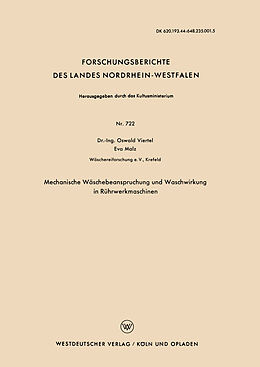 E-Book (pdf) Mechanische Wäschebeanspruchung und Waschwirkung in Rührwerkmaschinen von Oswald Viertel