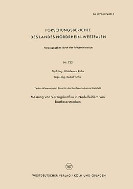 E-Book (pdf) Messung von Verzugskräften in Nadelfeldern von Bastfaserstrecken von Waldemar Rohs