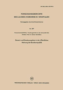 E-Book (pdf) Steuern und Staatsausgaben in der öffentlichen Meinung der Bundesrepublik von 