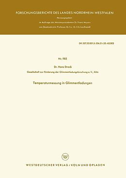 E-Book (pdf) Temperaturmessung in Glimmentladungen von Hans Strack