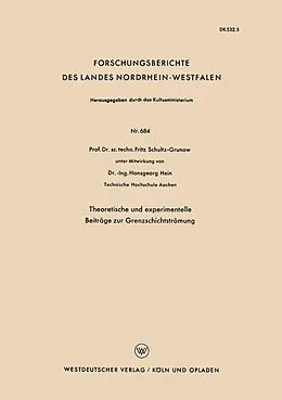 E-Book (pdf) Theoretische und experimentelle Beiträge zur Grenzschichtströmung von Fritz Schultz-Grunow