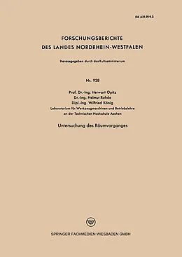 E-Book (pdf) Untersuchung des Räumvorganges von Herwart Opitz