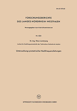 E-Book (pdf) Untersuchung symmetrischer Hochfrequenzleitungen von Klaus Lauterjung
