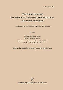 E-Book (pdf) Untersuchung von Ratterschwingungen an Drehbänken von Herwart Opitz