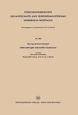 E-Book (pdf) Untersuchungen industrieller Gasbrenner von Bernhard Naendorf