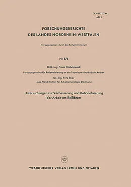 E-Book (pdf) Untersuchungen zur Verbesserung und Rationalisierung der Arbeit am Reißbrett von Franz Hildebrandt