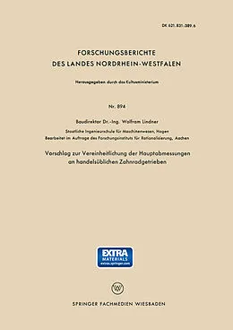 E-Book (pdf) Vorschlag zur Vereinheitlichung der Hauptabmessungen an handelsüblichen Zahnradgetrieben von Wolfram Lindner