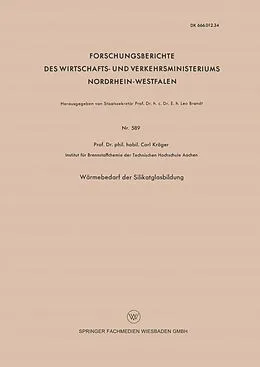 E-Book (pdf) Wärmebedarf der Silikatglasbildung von Carl Kröger