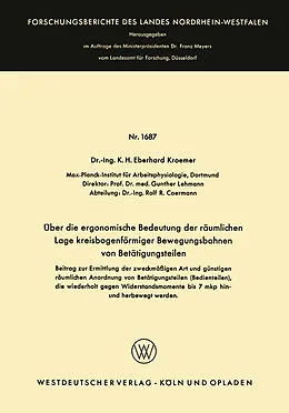 E-Book (pdf) Über die ergonomische Bedeutung der räumlichen Lage kreisbogenförmiger Bewegungsbahnen von Betätigungsteilen von K.H. Eberhard Wode