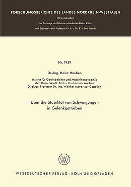 E-Book (pdf) Über die Stabilität von Schwingungen in Gelenkgetrieben von Heinz Houben