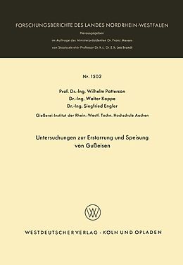 E-Book (pdf) Untersuchungen zur Erstarrung und Speisung von Gußeisen von Wilhelm Patterson
