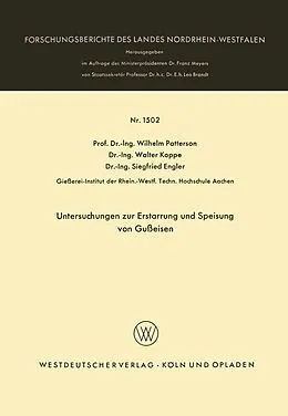 E-Book (pdf) Untersuchungen zur Erstarrung und Speisung von Gußeisen von Wilhelm Patterson