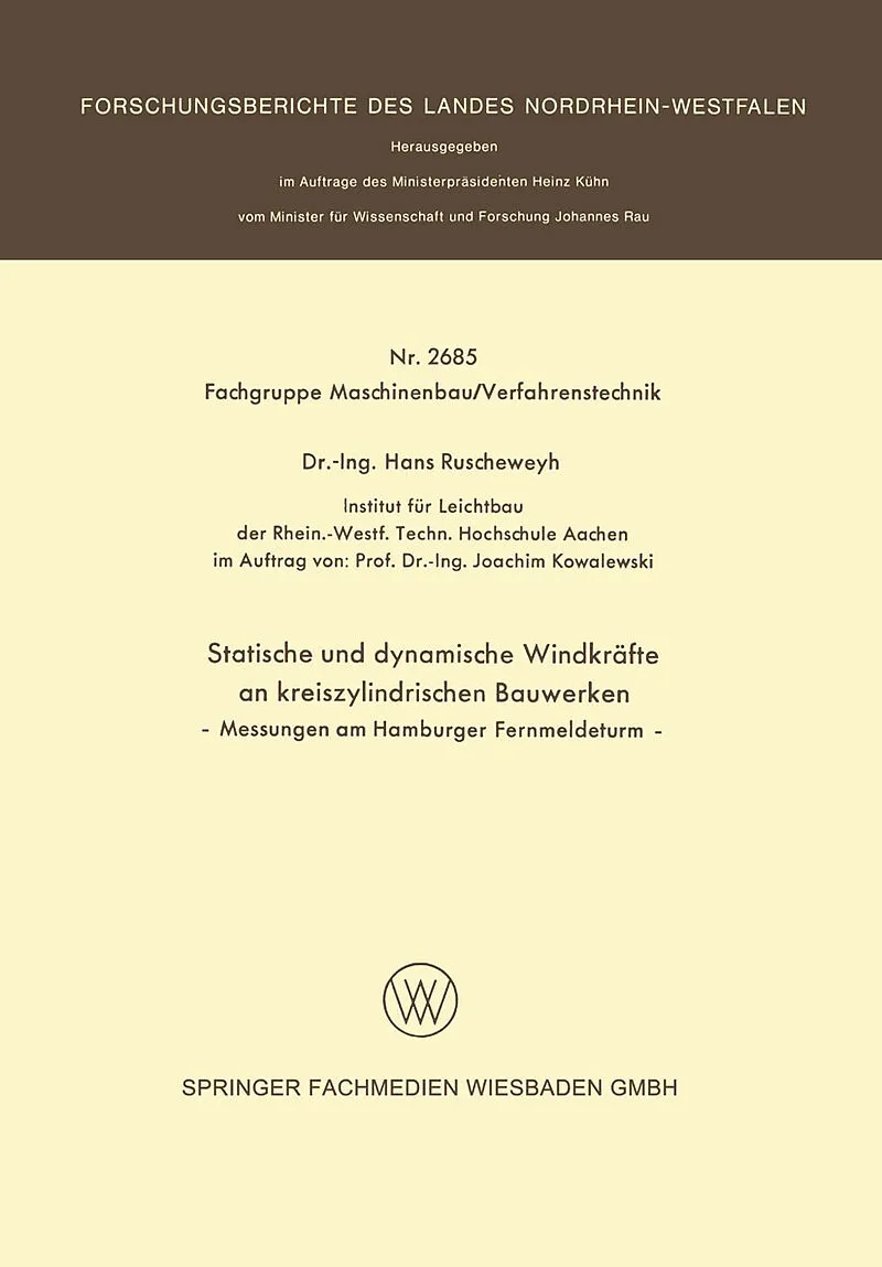 Statische und dynamische Windkräfte an kreiszylindrischen Bauwerken