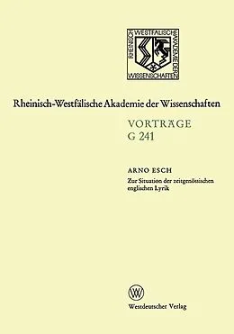 E-Book (pdf) Zur Situation der zeitgenössischen englischen Lyrik von Arno Esch