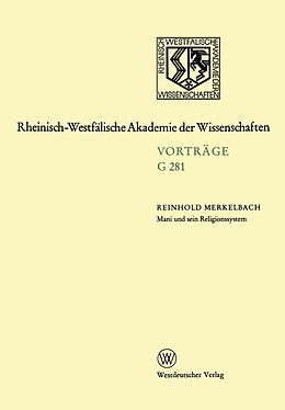 Kartonierter Einband Mani und sein Religionssystem von Reinhold Merkelbach