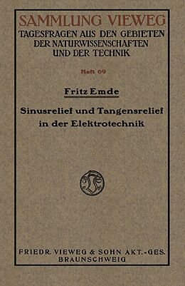 E-Book (pdf) Sinusrelief und Tangensrelief in der Elektrotechnik von Fritz Emde