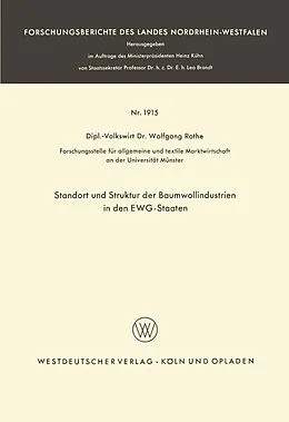 E-Book (pdf) Standort und Struktur der Baumwollindustrien in den EWG-Staaten von Wolfgang Rothe