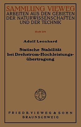 E-Book (pdf) Statische Stabilität bei Drehstrom-Hochleistungsübertragung von Adolf Leonhard
