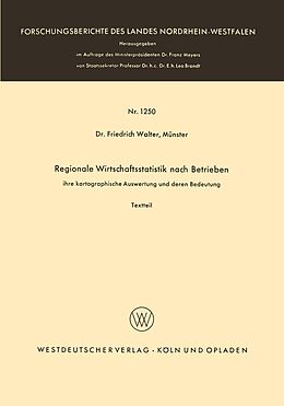 E-Book (pdf) Regionale Wirtschaftsstatistik nach Betrieben von Friedrich Walter