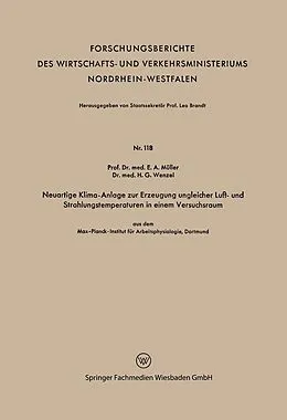 E-Book (pdf) Neuartige Klima-Anlage zur Erzeugung ungleicher Luft- und Strahlungstemperaturen in einem Versuchsraum von Erich A. Müller