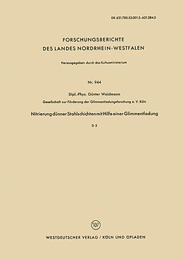 E-Book (pdf) Nitrierung dünner Stahlschichten mit Hilfe einer Glimmentladung von Günter Waidmann