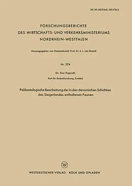 E-Book (pdf) Paläontologische Bearbeitung der in den devonischen Schichten des Siegerlandes enthaltenen Faunen von Eva Paproth