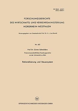 E-Book (pdf) Rationalisierung und Steuersystem von Günter Schmölders
