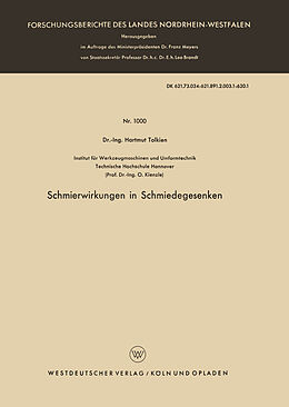 E-Book (pdf) Schmierwirkungen in Schmiedegesenken von Hartmut Tolkien