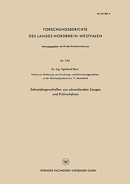 E-Book (pdf) Schneideigenschaften von schneidenden Zangen und Prüfverfahren von Eginhard Barz