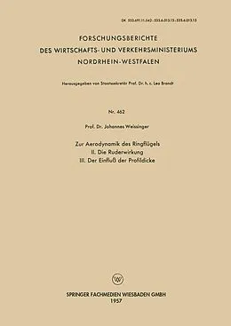 E-Book (pdf) Zur Aerodynamik des Ringflügels von Johannes Weissinger