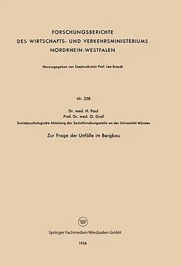 E-Book (pdf) Zur Frage der Unfälle im Bergbau von Helmut Paul